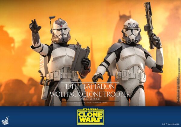 Star Wars The Clone Wars Action Figure 1/6 104th Battalion Wolfpack Clone Trooper Deluxe Version (Acconto Preordine) - immagine 12